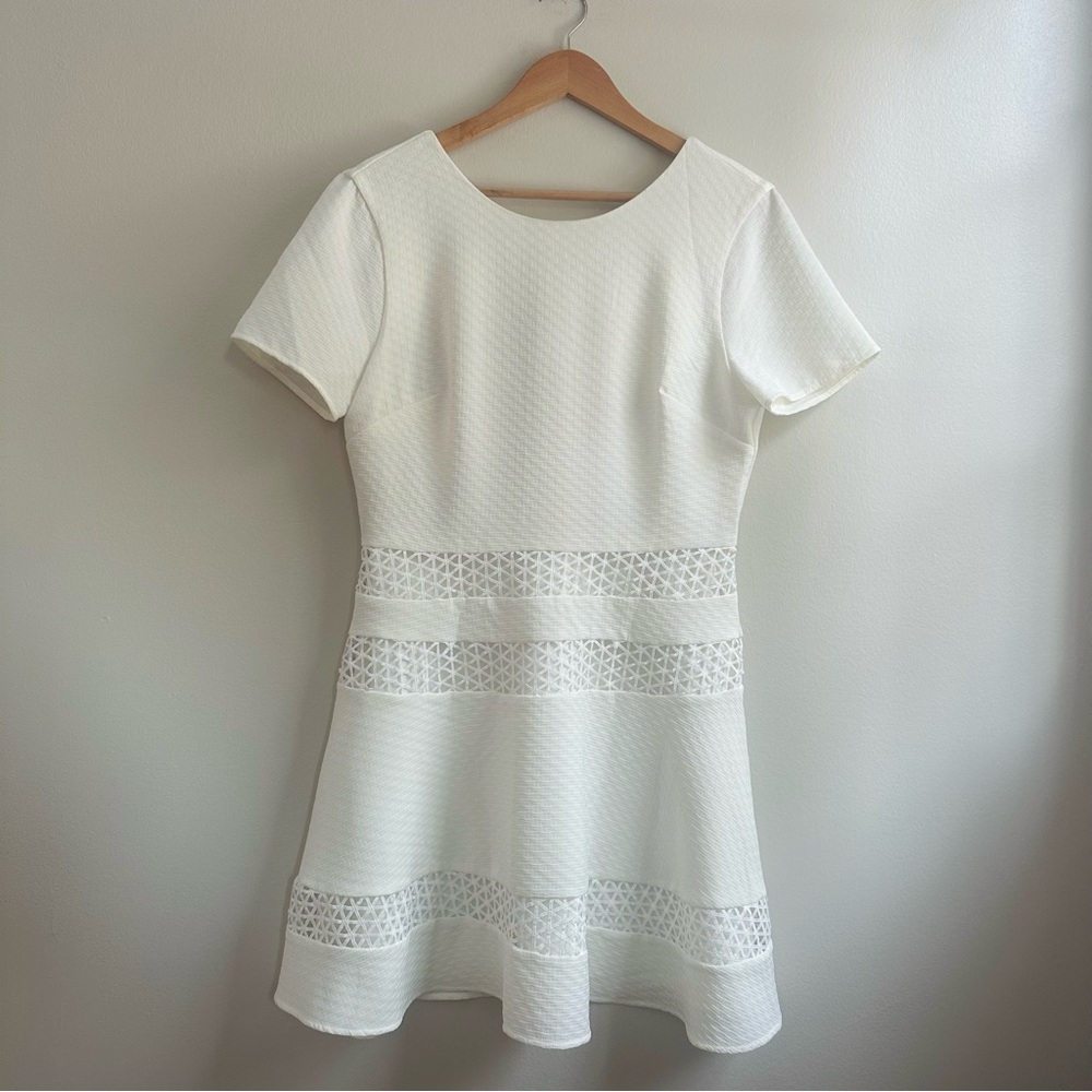 Chelsea28 Cream Fit and Flare Mini Dress, Large